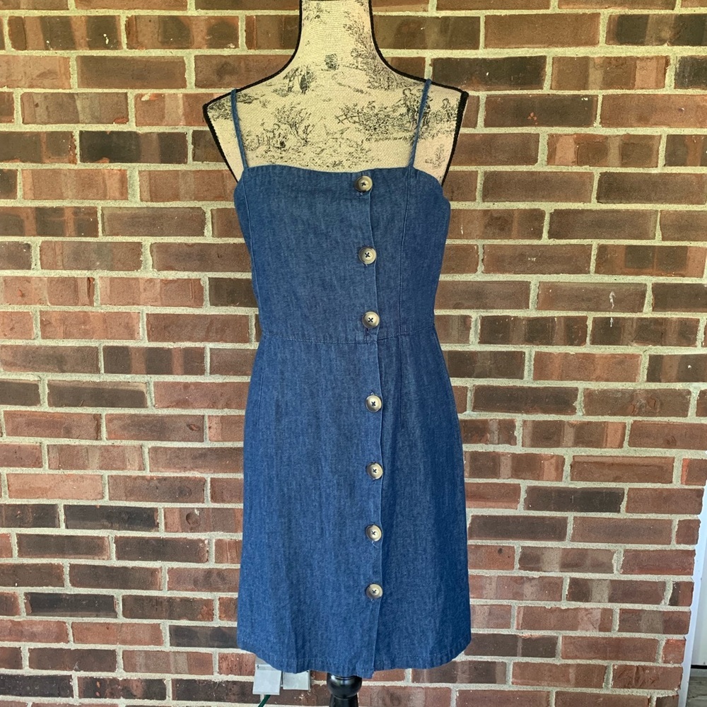 NWT Derek Heart spaghetti strap jean dress